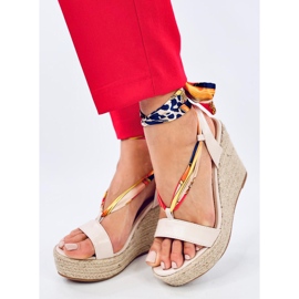Birrel Sandales espadrilles compensées beiges 2