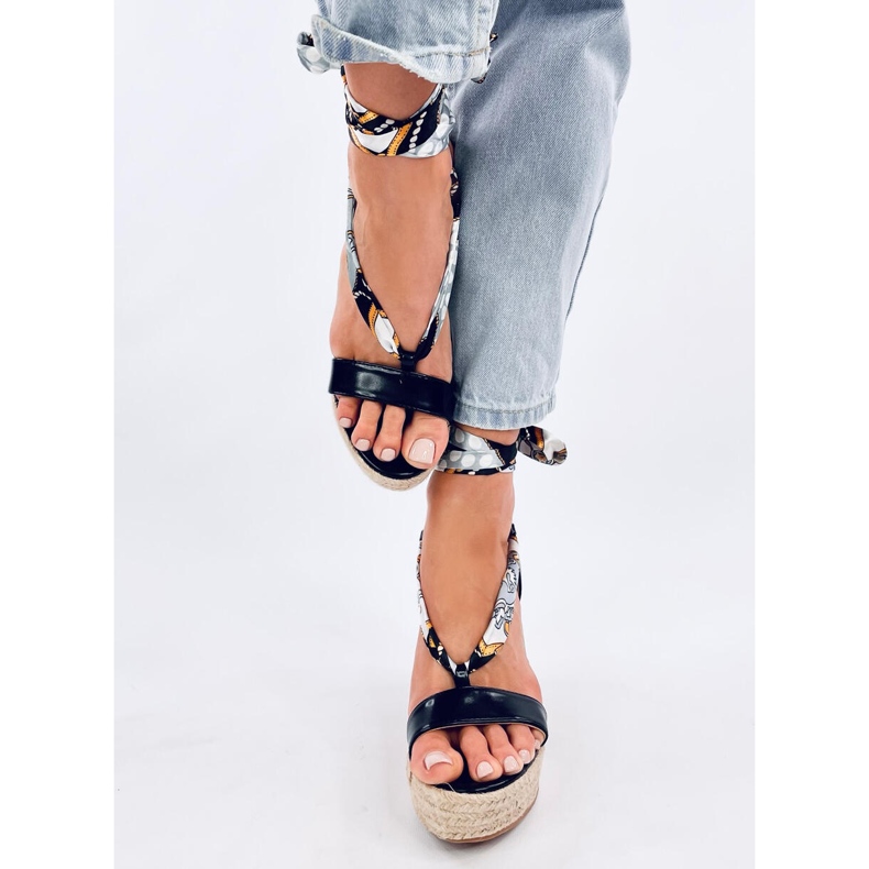 Birrel Sandales espadrilles compensées noires 1