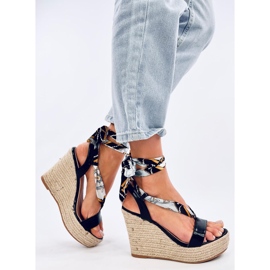 Birrel Sandales espadrilles compensées noires le noir 3