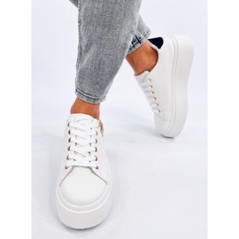 Baskets à plateforme avec pendentif Larcome BLANC/NOIR blanche 1