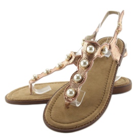 Tongs à grosses perles LL-75 Champagne rose 2