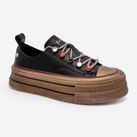 Baskets à plateforme pour femmes GOE NN2N4053 Noir le noir 2