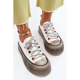 Baskets à plateforme pour femmes GOE NN2N4054 Blanc blanche 2