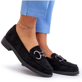 Vinceza Mocassins Pour Femmes En Daim Avec Décoration Noir Echonesa le noir 9