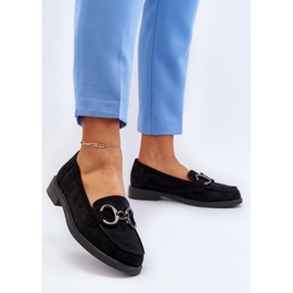 Vinceza Mocassins Pour Femmes En Daim Avec Décoration Noir Echonesa le noir 3