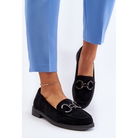 Vinceza Mocassins Pour Femmes En Daim Avec Décoration Noir Echonesa le noir 4
