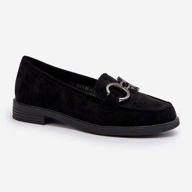 Vinceza Mocassins Pour Femmes En Daim Avec Décoration Noir Echonesa le noir 1