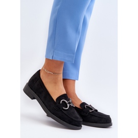 Vinceza Mocassins Pour Femmes En Daim Avec Décoration Noir Echonesa le noir 2