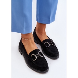 Vinceza Mocassins Pour Femmes En Daim Avec Décoration Noir Echonesa le noir 5