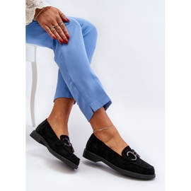 Vinceza Mocassins Pour Femmes En Daim Avec Décoration Noir Echonesa le noir 7
