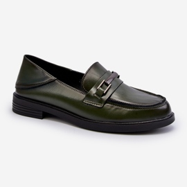 Vinceza Mocassins Cuir Femme Vert Foncé Nurea 1