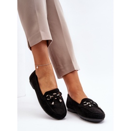 Mocassins femme en daim avec décoration, Daphikaia Noir le noir 6