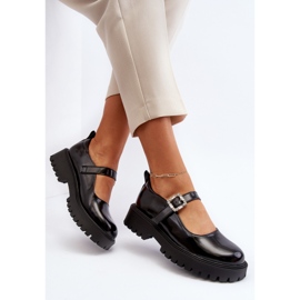 Chaussures en cuir verni pour femme avec boucle décorative, noir Lindnessa le noir 1