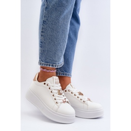 Baskets à Plateforme avec Décorations pour Femme, Blanc Herbisa 2