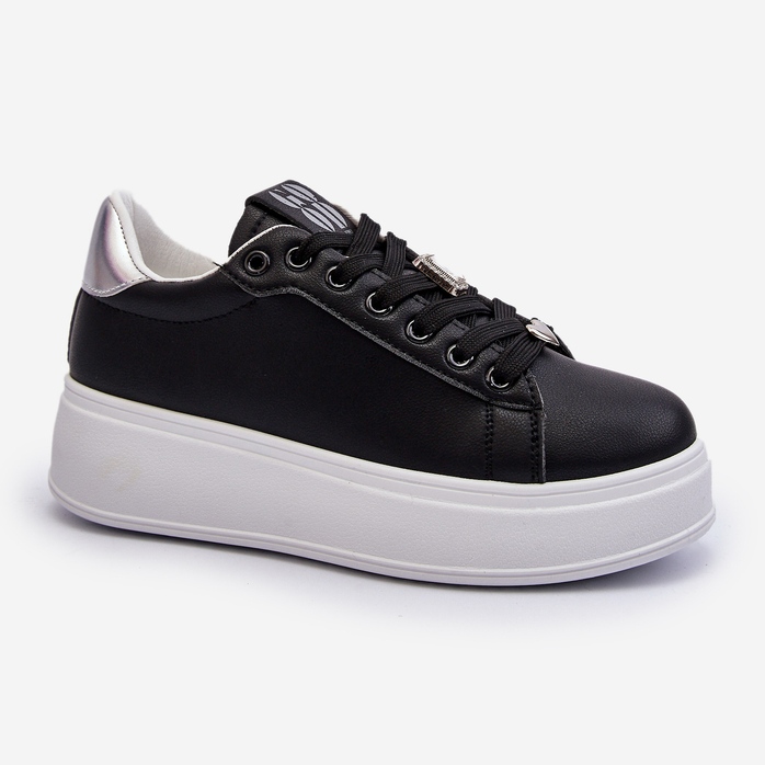 Baskets Plateformes Avec Décorations Pour Femme, Noir Herbisa 2
