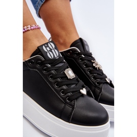 Baskets Plateformes Avec Décorations Pour Femme, Noir Herbisa 1
