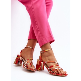 Sandales à talons hauts à motifs Orange Jenglla 2 Sandales à talons hauts à motifs Orange Jenglla 2