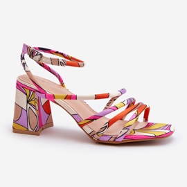 Sandales à motifs sur un talon haut violet Jenglla 3