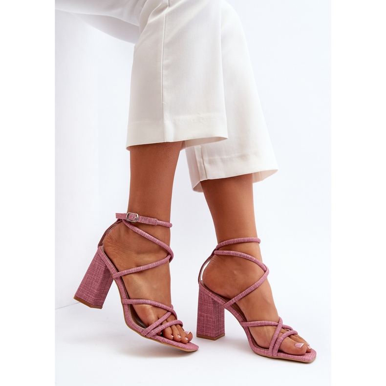 Sandales à talons hauts et brides Herfiana roses 1