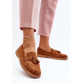 Mocassins en daim camel pour femmes par Dansitu brun 3