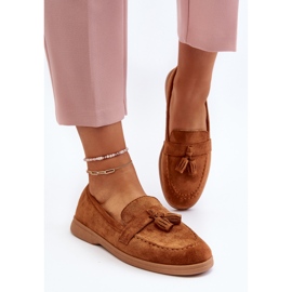 Mocassins en daim camel pour femmes par Dansitu brun 4