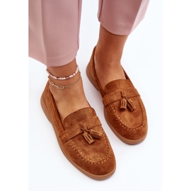 Mocassins en daim camel pour femmes par Dansitu brun 5