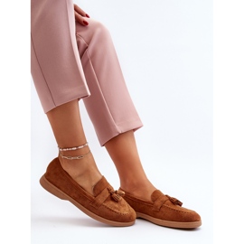 Mocassins en daim camel pour femmes par Dansitu brun 8
