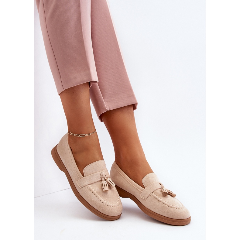 Mocassins Femme Daim Beige Dansitu 2