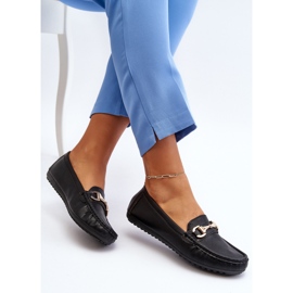 Mocassins Classiques En Cuir Écologique Pour Femme Noir Demese 1