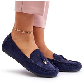 Mocassins Classiques En Daim Pour Femme Bleu Marine Ontala 10