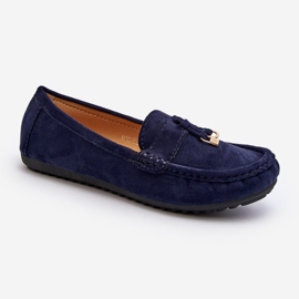 Mocassins Classiques En Daim Pour Femme Bleu Marine Ontala 2