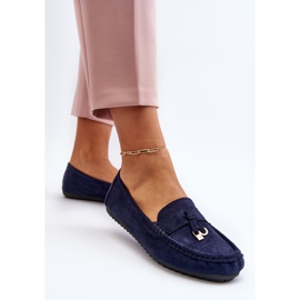 Mocassins Classiques En Daim Pour Femme Bleu Marine Ontala 5