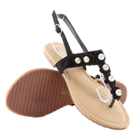Tongs avec perles D-6541 Noir le noir 2