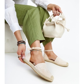Espadrilles beiges avec broderie décorative Sonja 1