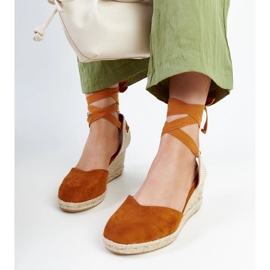 Espadrilles marron à lacets avec semelle compensée Blagica brun 2