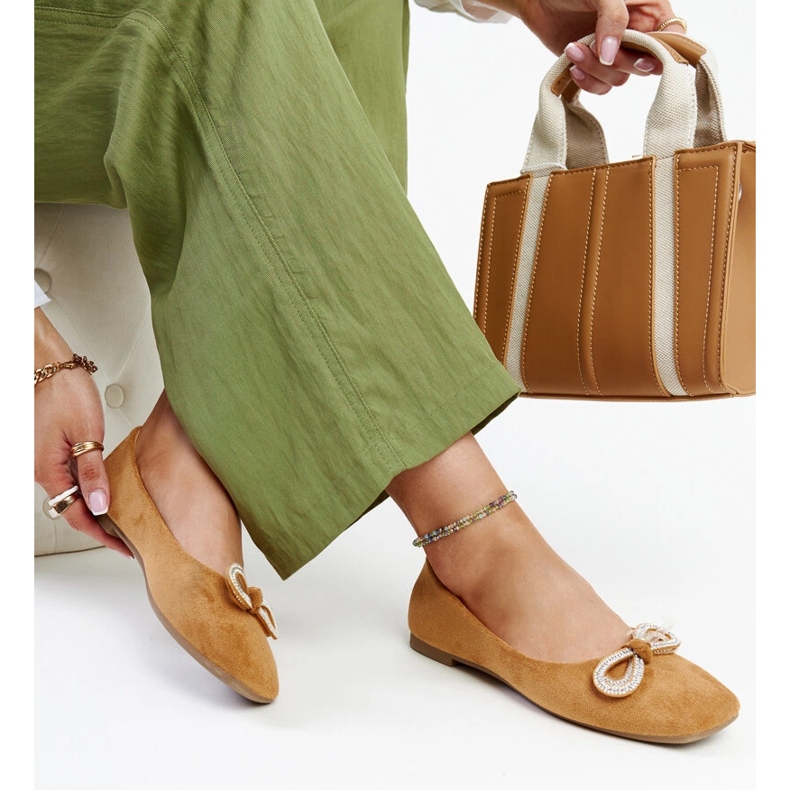 Ballerines marron à nœud par Gaillou brun 1