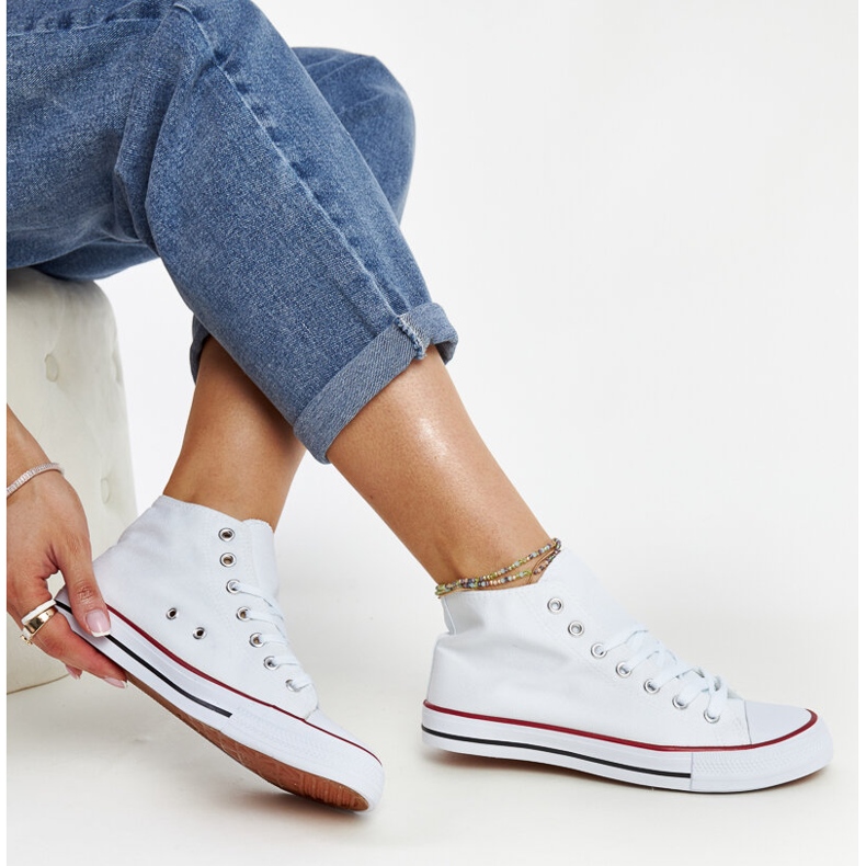 Baskets montantes Eliska blanches 1