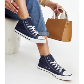 Baskets montantes Eliska bleu marine 1