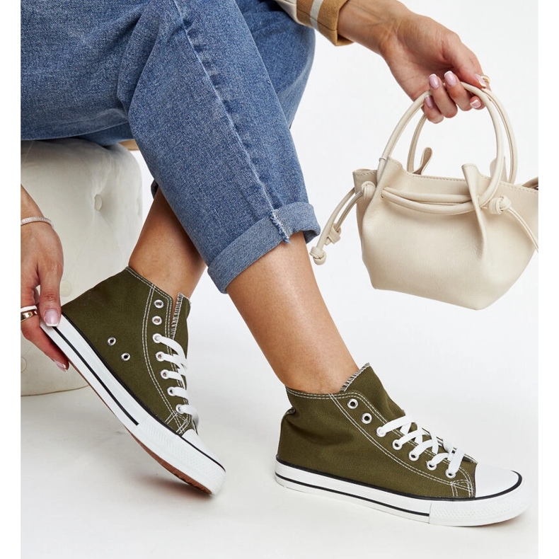 Baskets montantes Eliska vert foncé 1