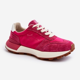 Baskets en cuir pour femmes Big Star NN274961 Fuchsia rose 2 Baskets en cuir pour femmes Big Star NN274961 Fuchsia rose 2