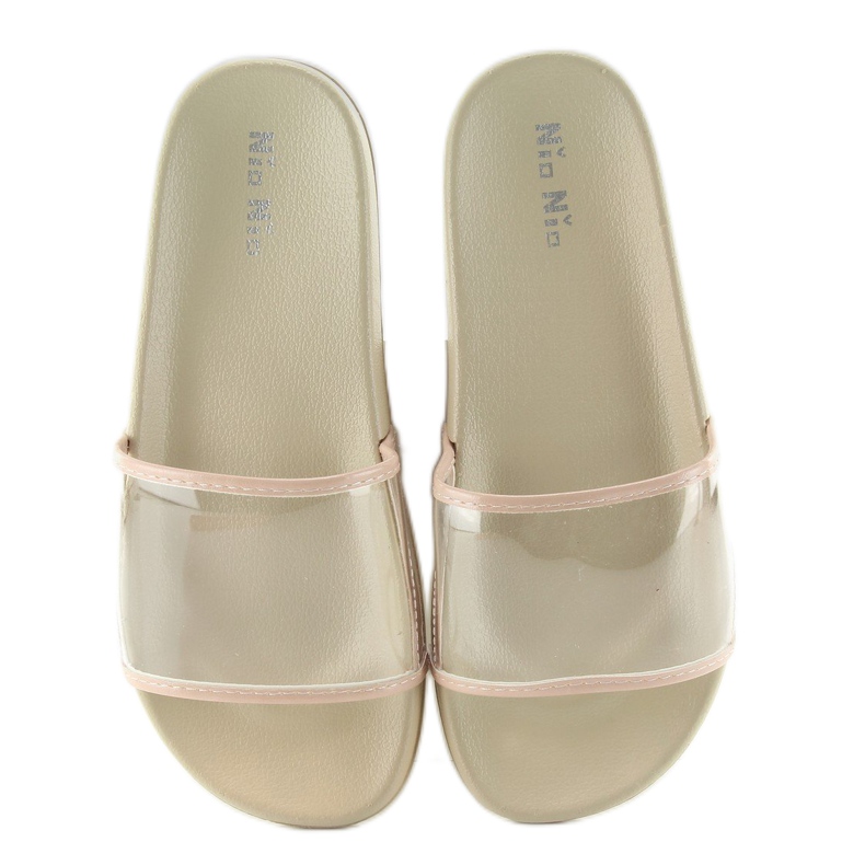Chaussons avec une bande transparente ts168-6 Beige 2