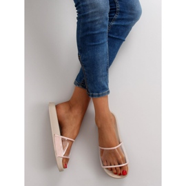Chaussons avec une bande transparente ts168-6 Beige 4