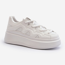 Baskets Femme À Laçage Épais Blanc Vinali blanche 2