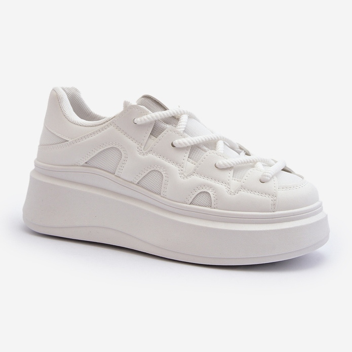 Baskets Femme À Laçage Épais Blanc Vinali blanche 2