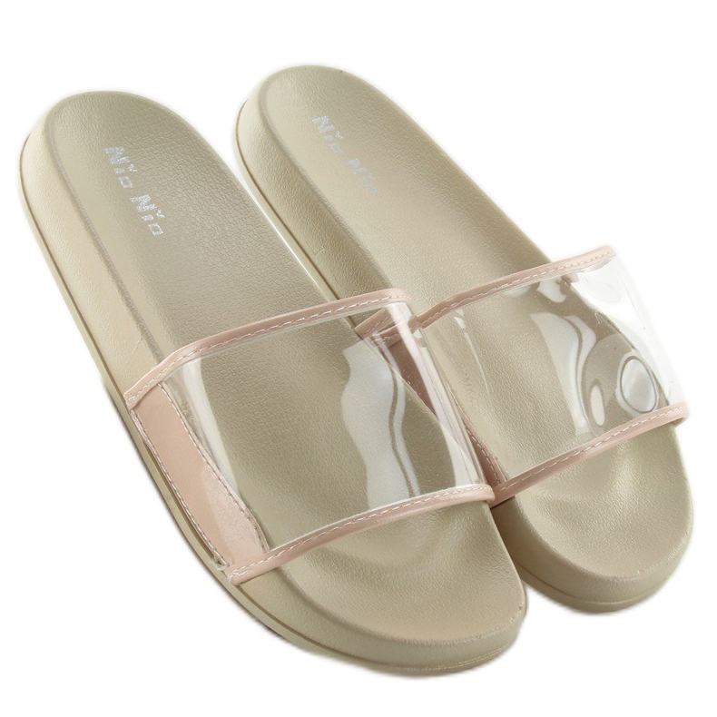 Chaussons avec une bande transparente ts168-6 Beige 1