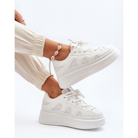 Baskets Femme À Laçage Épais Blanc Vinali 1