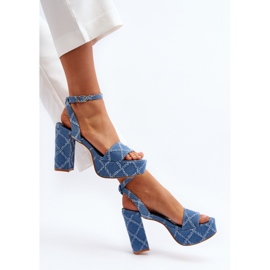 Sandales en jean à talons hauts Acrana bleues 2