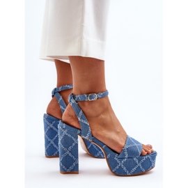 Sandales en jean à talons hauts Acrana bleues 1
