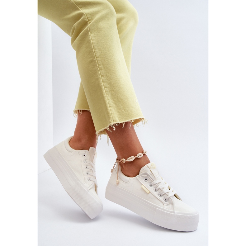 Baskets à plateforme pour femmes Lee Cooper LCW-24-31-2179 Blanc blanche 1