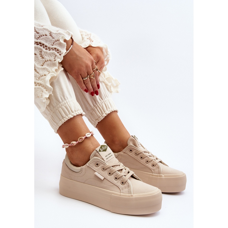 Baskets à plateforme pour femmes Lee Cooper LCW-24-31-2181 Beige 1